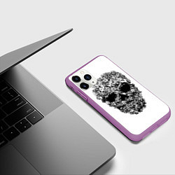 Чехол iPhone 11 Pro матовый Череп, цвет: 3D-фиолетовый — фото 2