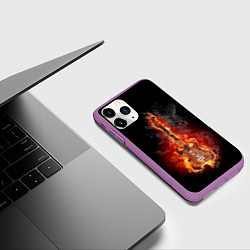Чехол iPhone 11 Pro матовый Адская гитара, цвет: 3D-фиолетовый — фото 2