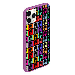 Чехол iPhone 11 Pro матовый The Beatles: pop-art, цвет: 3D-фиолетовый — фото 2