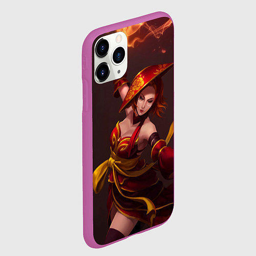 Чехол iPhone 11 Pro матовый Lina: Dragon Fire / 3D-Фиолетовый – фото 2