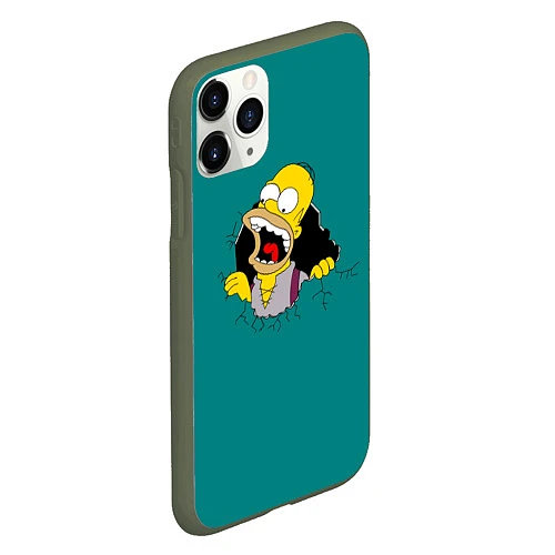 Чехол iPhone 11 Pro матовый Alien-Homer / 3D-Темно-зеленый – фото 2