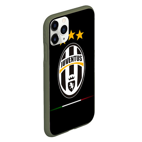 Чехол iPhone 11 Pro матовый Juventus: 3 stars / 3D-Темно-зеленый – фото 2