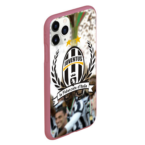 Чехол iPhone 11 Pro матовый Juventus5 / 3D-Малиновый – фото 2