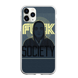 Чехол iPhone 11 Pro матовый Fuck Society, цвет: 3D-белый