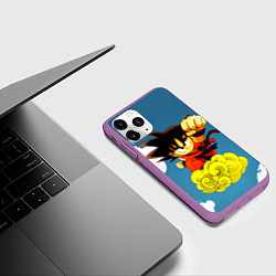 Чехол iPhone 11 Pro матовый Small Goku, цвет: 3D-фиолетовый — фото 2
