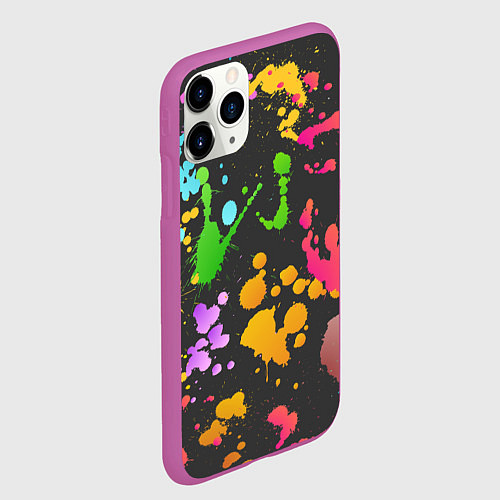 Чехол iPhone 11 Pro матовый Игра красок / 3D-Фиолетовый – фото 2