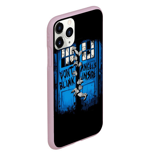 Чехол iPhone 11 Pro матовый Будка доктора / 3D-Розовый – фото 2