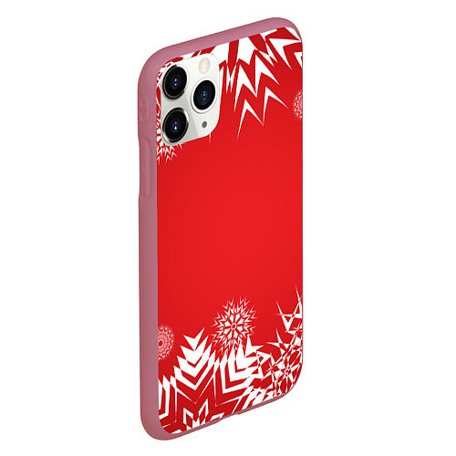 Чехол iPhone 11 Pro матовый Дуx рождества / 3D-Малиновый – фото 2