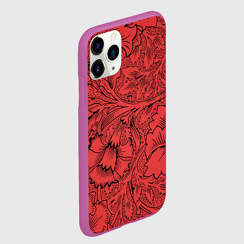 Чехол iPhone 11 Pro матовый Огония страсти / 3D-Фиолетовый – фото 2