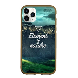 Чехол iPhone 11 Pro матовый Стихия земли, цвет: 3D-коричневый