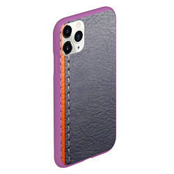 Чехол iPhone 11 Pro матовый Кожа, цвет: 3D-фиолетовый — фото 2