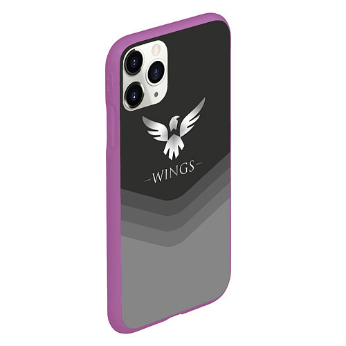 Чехол iPhone 11 Pro матовый Wings Uniform / 3D-Фиолетовый – фото 2