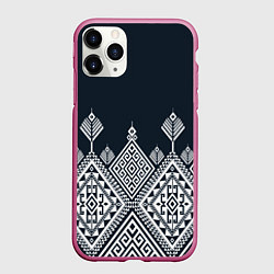 Чехол iPhone 11 Pro матовый Pat30, цвет: 3D-малиновый