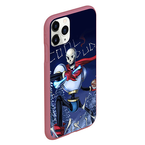 Чехол iPhone 11 Pro матовый Papyrus / 3D-Малиновый – фото 2