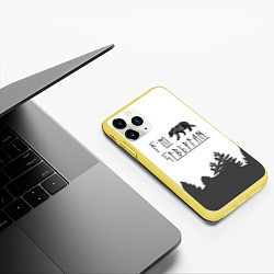 Чехол iPhone 11 Pro матовый Я из Сибири, цвет: 3D-желтый — фото 2