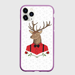 Чехол iPhone 11 Pro матовый Christmas Deer, цвет: 3D-фиолетовый