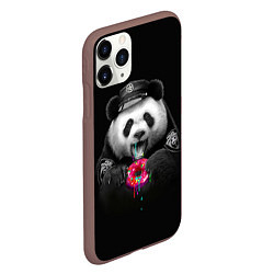 Чехол iPhone 11 Pro матовый Donut Panda, цвет: 3D-коричневый — фото 2