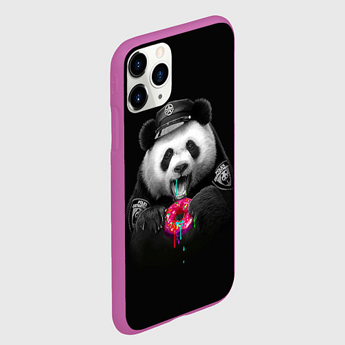 Чехол iPhone 11 Pro матовый Donut Panda / 3D-Фиолетовый – фото 2