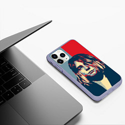 Чехол iPhone 11 Pro матовый Kurt Cobain, цвет: 3D-светло-сиреневый — фото 2