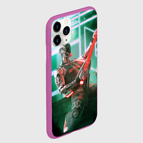 Чехол iPhone 11 Pro матовый Iron Maiden: Rocker Robot / 3D-Фиолетовый – фото 2