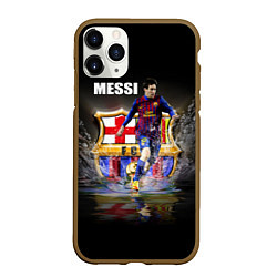 Чехол iPhone 11 Pro матовый Messi FCB, цвет: 3D-коричневый