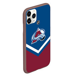 Чехол iPhone 11 Pro матовый NHL: Colorado Avalanche, цвет: 3D-коричневый — фото 2