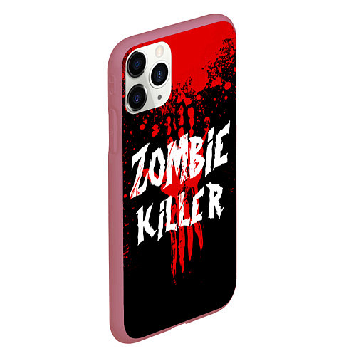 Чехол iPhone 11 Pro матовый Zombie Killer / 3D-Малиновый – фото 2