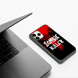 Чехол iPhone 11 Pro матовый Zombie Killer, цвет: 3D-темно-зеленый — фото 2