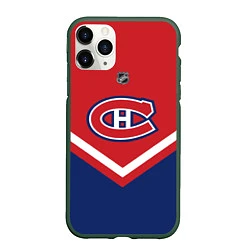 Чехол iPhone 11 Pro матовый NHL: Montreal Canadiens, цвет: 3D-темно-зеленый