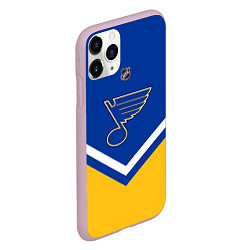 Чехол iPhone 11 Pro матовый NHL: St. Louis Blues, цвет: 3D-розовый — фото 2