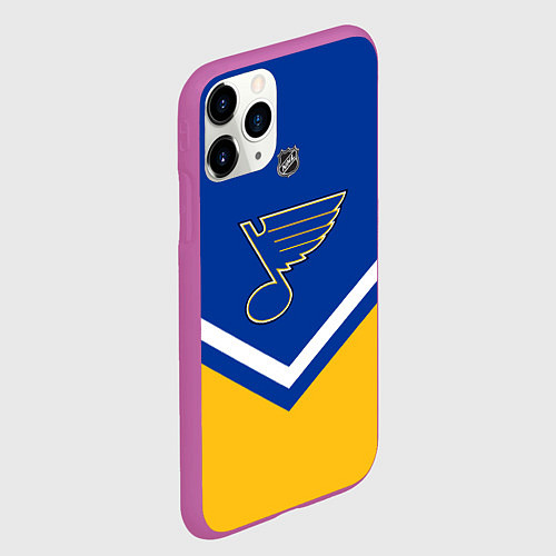 Чехол iPhone 11 Pro матовый NHL: St. Louis Blues / 3D-Фиолетовый – фото 2