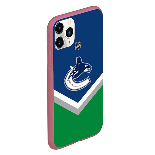 Чехол iPhone 11 Pro матовый NHL: Vancouver Canucks / 3D-Малиновый – фото 2