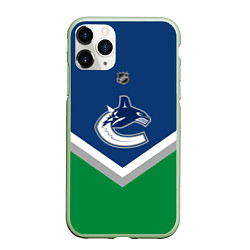 Чехол iPhone 11 Pro матовый NHL: Vancouver Canucks, цвет: 3D-салатовый