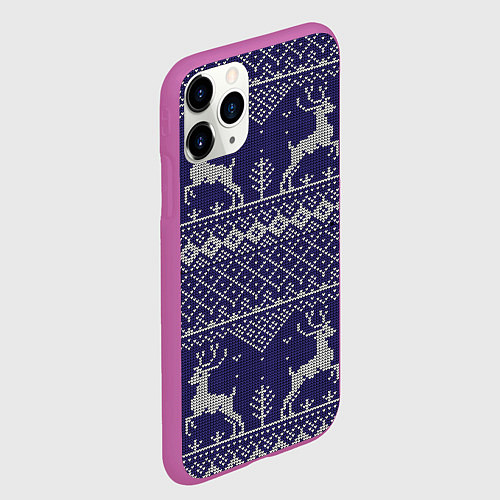 Чехол iPhone 11 Pro матовый Олени / 3D-Фиолетовый – фото 2