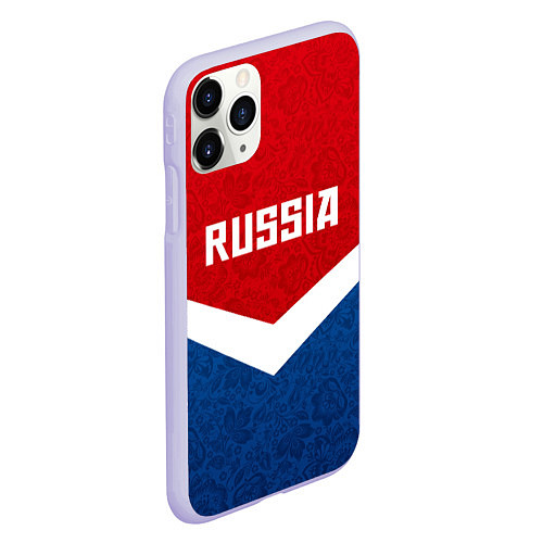 Чехол iPhone 11 Pro матовый Russia Team / 3D-Светло-сиреневый – фото 2