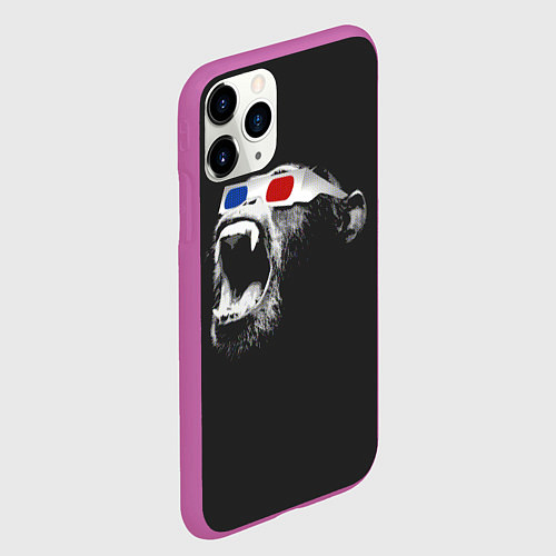 Чехол iPhone 11 Pro матовый 3D Monkey / 3D-Фиолетовый – фото 2