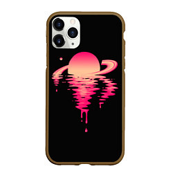 Чехол iPhone 11 Pro матовый Отражение Сатурна, цвет: 3D-коричневый