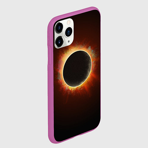 Чехол iPhone 11 Pro матовый Солнечное затмение / 3D-Фиолетовый – фото 2