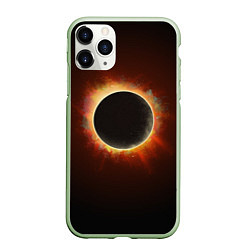 Чехол iPhone 11 Pro матовый Солнечное затмение, цвет: 3D-салатовый