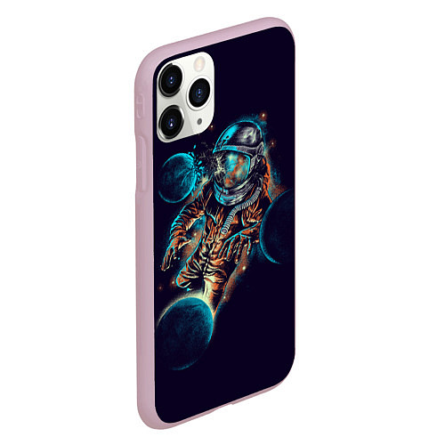 Чехол iPhone 11 Pro матовый Космический удар / 3D-Розовый – фото 2