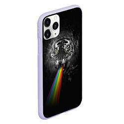 Чехол iPhone 11 Pro матовый Космический тигр, цвет: 3D-светло-сиреневый — фото 2