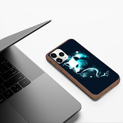 Чехол iPhone 11 Pro матовый Галактический волк, цвет: 3D-коричневый — фото 2