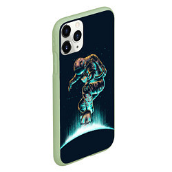 Чехол iPhone 11 Pro матовый Планетарный скейтбординг, цвет: 3D-салатовый — фото 2