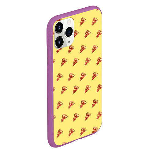 Чехол iPhone 11 Pro матовый Рай пиццы / 3D-Фиолетовый – фото 2