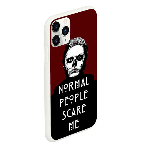 Чехол iPhone 11 Pro матовый Normal people scare me / 3D-Белый – фото 2