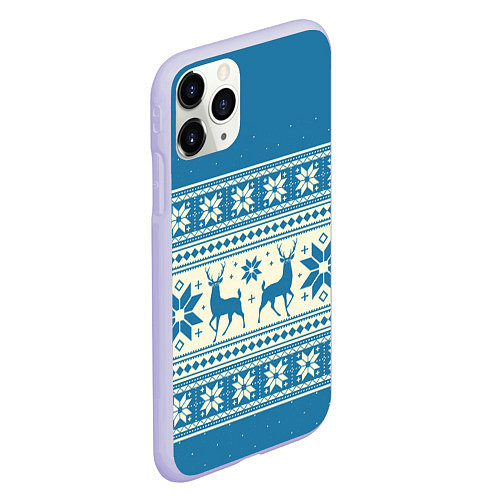 Чехол iPhone 11 Pro матовый Новогодний свитер / 3D-Светло-сиреневый – фото 2