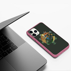 Чехол iPhone 11 Pro матовый Flying Vault Boy, цвет: 3D-малиновый — фото 2