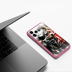 Чехол iPhone 11 Pro матовый Metal gear solid 5, цвет: 3D-малиновый — фото 2