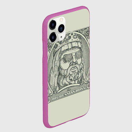 Чехол iPhone 11 Pro матовый Big Russian Boss / 3D-Фиолетовый – фото 2