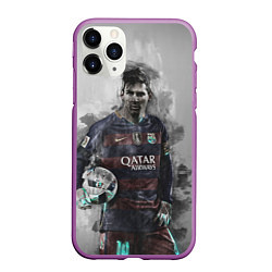 Чехол iPhone 11 Pro матовый Lionel Messi, цвет: 3D-фиолетовый